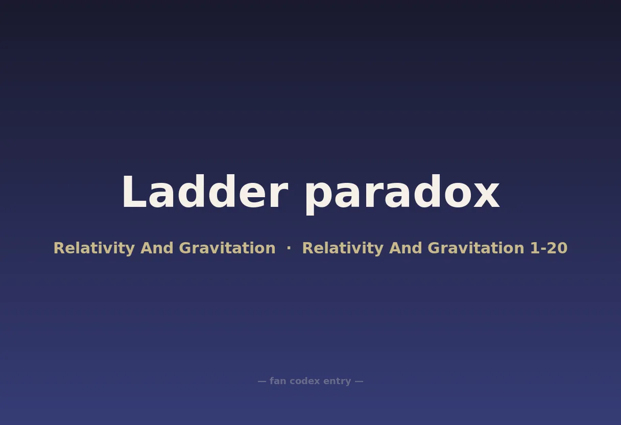 Ladder paradox